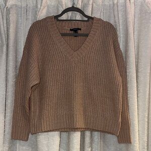 Forever 21 Tan V-Neck Sweater